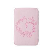 Hot Pink Monogram Girl's Dorm Room Badematte (Vorderseite Vertikal)