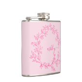 Hot Pink Monogram Girl's Junggeselinnen-Abschied Flachmann (Rechts)