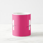 Hot Pink Monogram Kaffeetasse (Mittel)