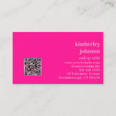 Hot Pink Monogram Makeup Artist Visitenkarte (Rückseite)