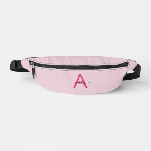 Hot Pink Monogram Name Girl's Script Bauchtasche (Vorderseite)