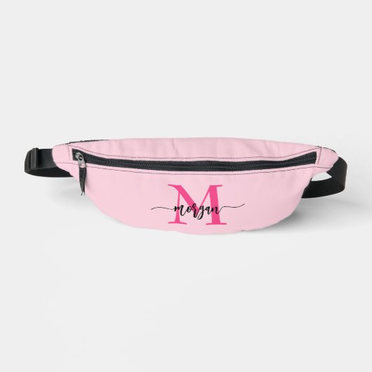 Hot Pink Monogram Name Girl's Script Bauchtasche (Vorderseite)