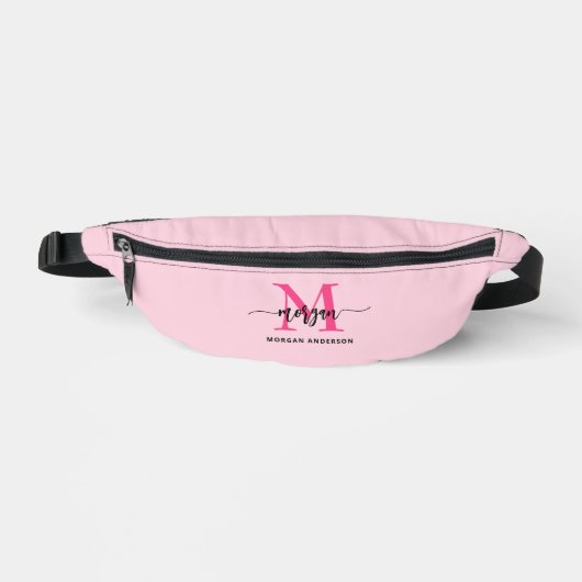 Hot Pink Monogram Name Girl's Script Bauchtasche (Vorderseite)