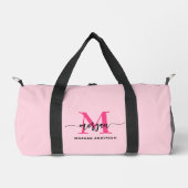 Hot Pink Monogram Name Girl's Script Sports Duffle Bag (Vorderseite)