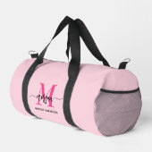 Hot Pink Monogram Name Girl's Script Sports Duffle Bag (Rechte Ecke)