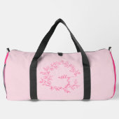 Hot Pink Monogram Name Girl's Script Sports Duffle Bag (Rückseite)