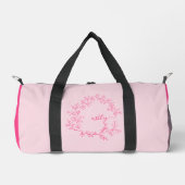 Hot Pink Monogram Name Girl's Script Sports Duffle Bag (Vorderseite)