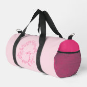 Hot Pink Monogram Name Girl's Script Sports Duffle Bag (Rechte Ecke)
