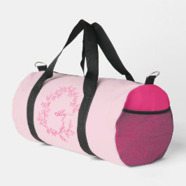 Hot Pink Monogram Name Girl's Script Sports Duffle Bag