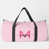 Hot Pink Monogram Name Girl's Script Sports Duffle Bag (Vorderseite)