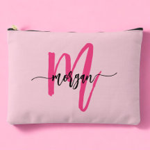 Hot Pink Monogram Name Girl's Script
