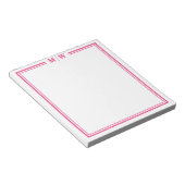 Hot Pink Monogram Notizblock (angewinkelt)
