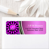 Hot Pink Monogram Star Art Address Label (Insitu)