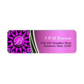 Hot Pink Monogram Star Art Address Label (Vorne)
