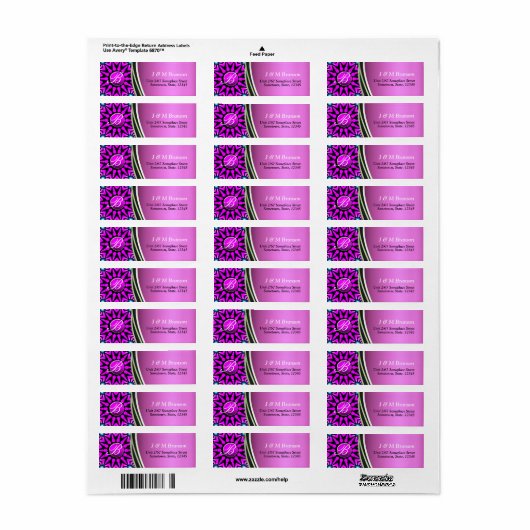 Hot Pink Monogram Star Art Address Label (Vorne)