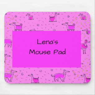 Hot Pink Mouse Pad mit Comical Dogs Mousepad