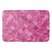 Hot Pink Multi-Texture Square Weave Muster Badematte (Vorderseite)