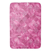 Hot Pink Multi-Texture Square Weave Muster Badematte (Vorderseite Vertikal)