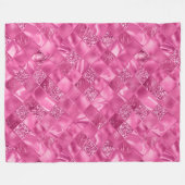 Hot Pink Multi-Texture Square Weave Muster Fleecedecke (Vorderseite (Horizontal))
