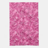Hot Pink Multi-Texture Square Weave Muster Geschirrtuch (Vertikal)
