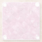 Hot Pink Multi-Texture Square Weave Muster Glasuntersetzer (Rückseite)