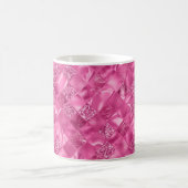 Hot Pink Multi-Texture Square Weave Muster Kaffeetasse (Mittel)