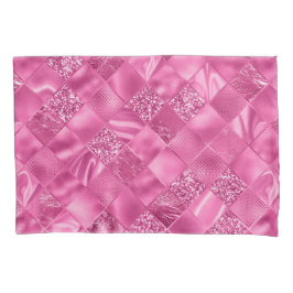 Hot Pink Multi-Texture Square Weave Muster Kissenbezug