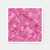 Hot Pink Multi-Texture Square Weave Muster Serviette (Vorderseite)