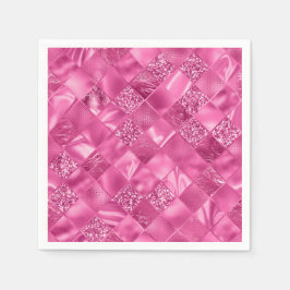 Hot Pink Multi-Texture Square Weave Muster Serviette