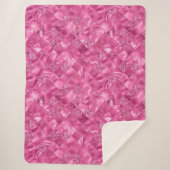 Hot Pink Multi-Texture Square Weave Muster Sherpadecke (Vorderseite)