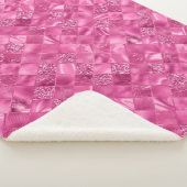 Hot Pink Multi-Texture Square Weave Muster Sherpadecke (3/4)