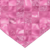 Hot Pink Multi-Texture Square Weave Muster Tischdecke (Schrägansicht)