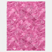 Hot Pink Multi-Texture Square Weave Pattern Fleecedecke (Vorderseite)