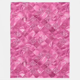 Hot Pink Multi-Texture Square Weave Pattern Fleecedecke