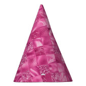 Hot Pink Multi-Texture Square Weave Pattern Partyhütchen (Rechts)