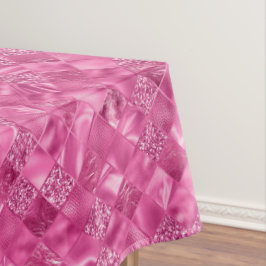 Hot Pink Multi-Texture Square Weave Pattern Tischdecke