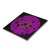 Hot Pink Multicolor Vinyl Disk Textur Muster Fliese (Seite)