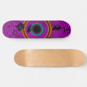 Hot Pink Multicolor Vinyl Disk Textur Muster Skateboard (Horizontal)