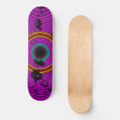Hot Pink Multicolor Vinyl Disk Textur Muster Skateboard (Vorderseite)