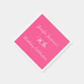 Hot Pink, Name, einfaches Papier der 90. Geburtsta Serviette (Ecke)