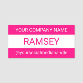 Hot-Pink-Name-Tag ohne Logo-Button oder Magnetic 3 Namensschild