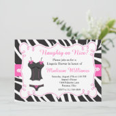 Hot Pink Naughty oder Nice Lingerie Brautparty Einladung (Stehend Vorderseite)