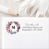 Hot Pink & Navy Blue Floral 2 Rücksendeadresse (Insitu)