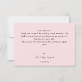 Hot Pink & Navy Blue Floral Danke Karte V3 Rosa (Rückseite)