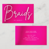 Hot-Pink-Nebel-Braids-Visitenkarte Visitenkarte (Vorne/Hinten)