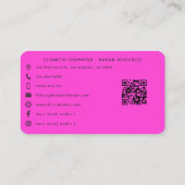 Hot-Pink Neon and Imitats Gold Glitzer Visitenkarte (Rückseite)