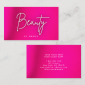 Hot Pink Neon Beauty Salon Visitenkarte (Vorne/Hinten)