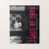 Hot Pink Neon Class of 2025 Abschluss Foto Puzzle (Vertikal)