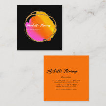 Hot-Pink Neon Glitzer Square Business Card