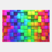 Hot Pink Neon Green Blue Violet Geschenk Geschenkpapier Set (Vorderseite 3)